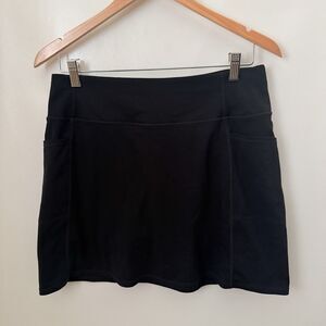 Skechers Go Walk Skort Skirt Short Black 2 side pockets Goflex Lg Golf Picklball